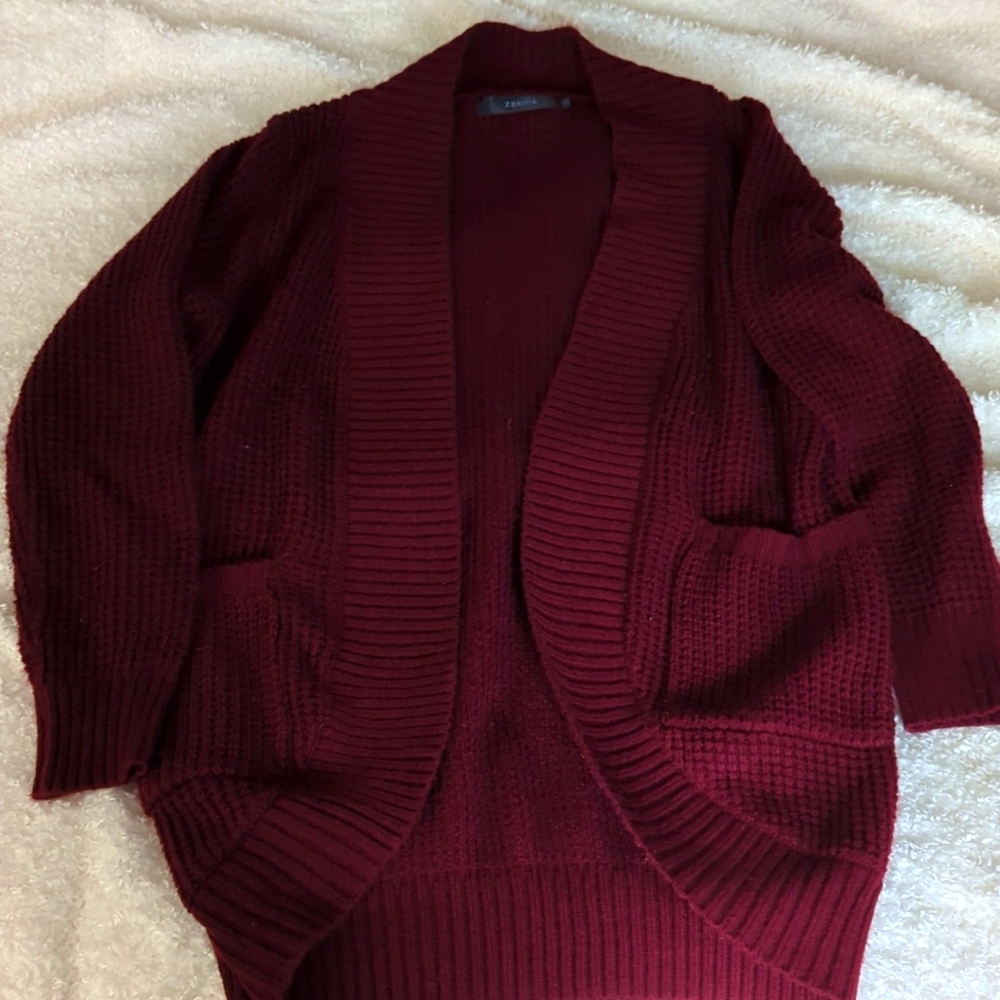 Women's Burgundy Cardigan Sweater